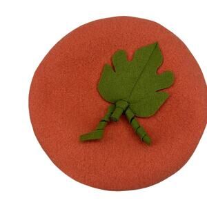 iloveplum Kids Orange Wool Blend Pumpkin Beret Hat Size OS